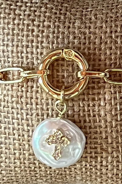 Taos Pearl Cross Link Bracelet
