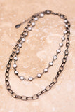 Kadee Necklace in White/Hematite