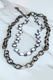 Kadee Necklace in White/Hematite