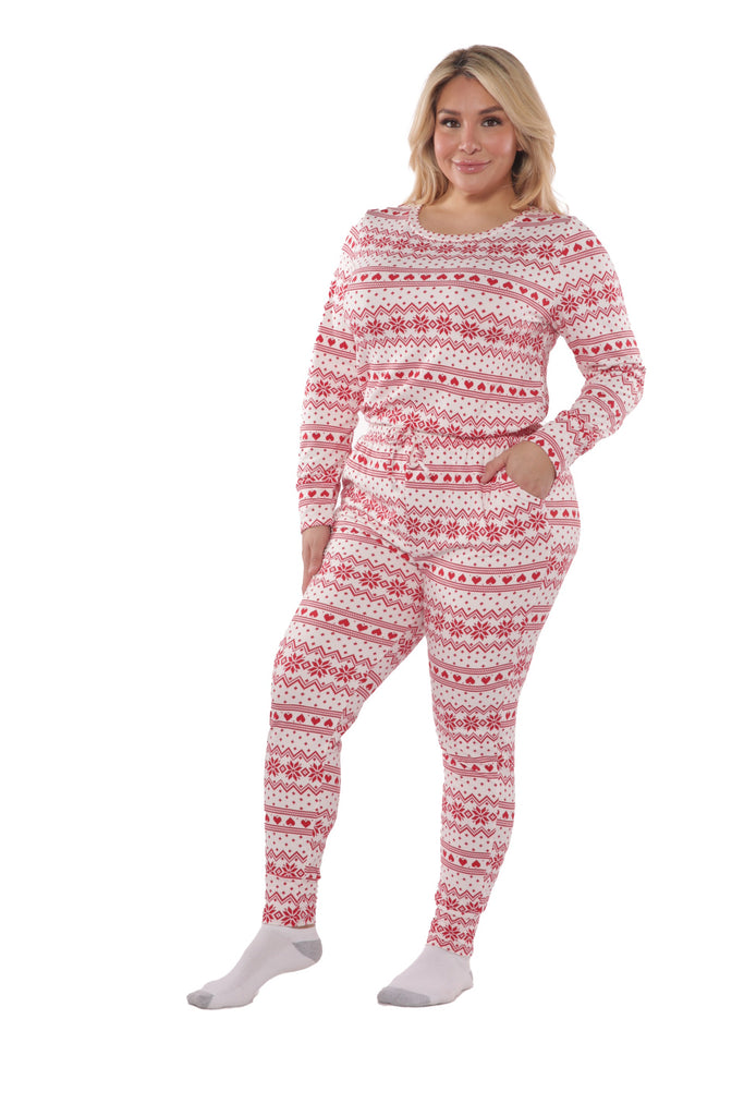 Christmas Morning Pajama Set in White/Red