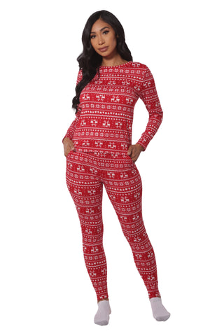 Christmas Morning Pajama Set in Red