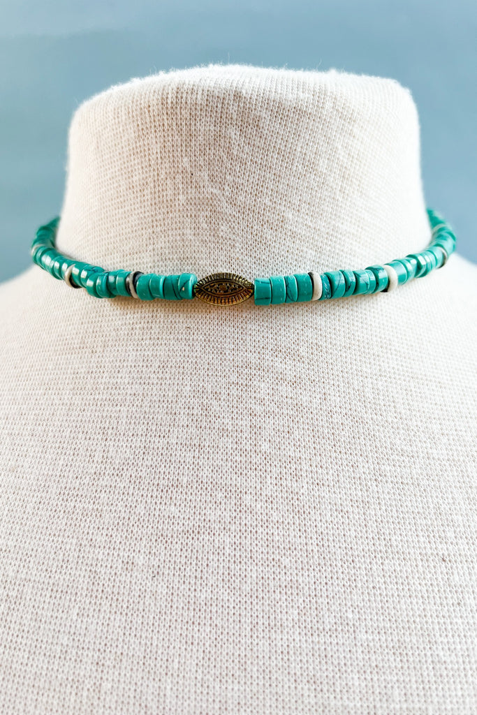 Raine Necklace in Teal