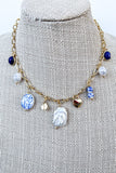 Blue/White Charm Necklace