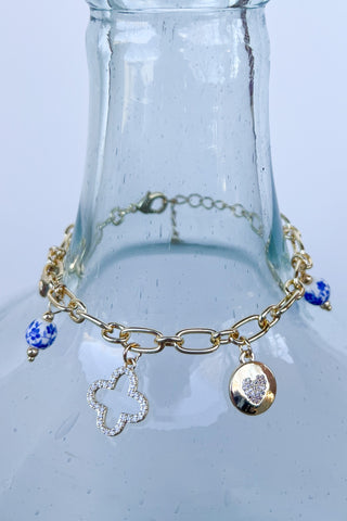 Blue/White Charm Bracelet