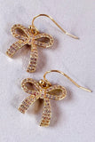 Rhinestone Bow Dangle Earrings