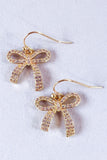 Rhinestone Bow Dangle Earrings