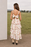 Orchard Bow Tiered Midi Dress