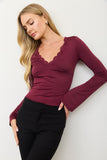 Spiced Berry Lace Top