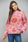 Folk Season Mock Neck Sweater