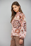 Vintage Vine Mock Neck Sweater
