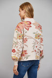 Tapestry Floral Mock Neck Sweater