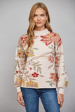 Tapestry Floral Mock Neck Sweater