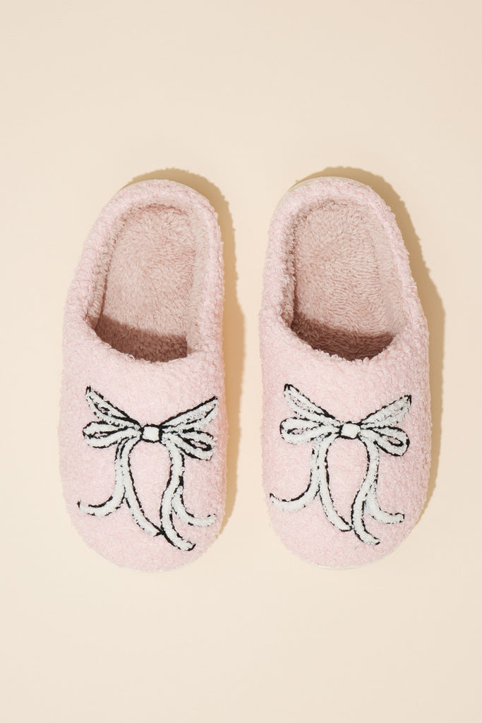 Bow Slippers in Pink