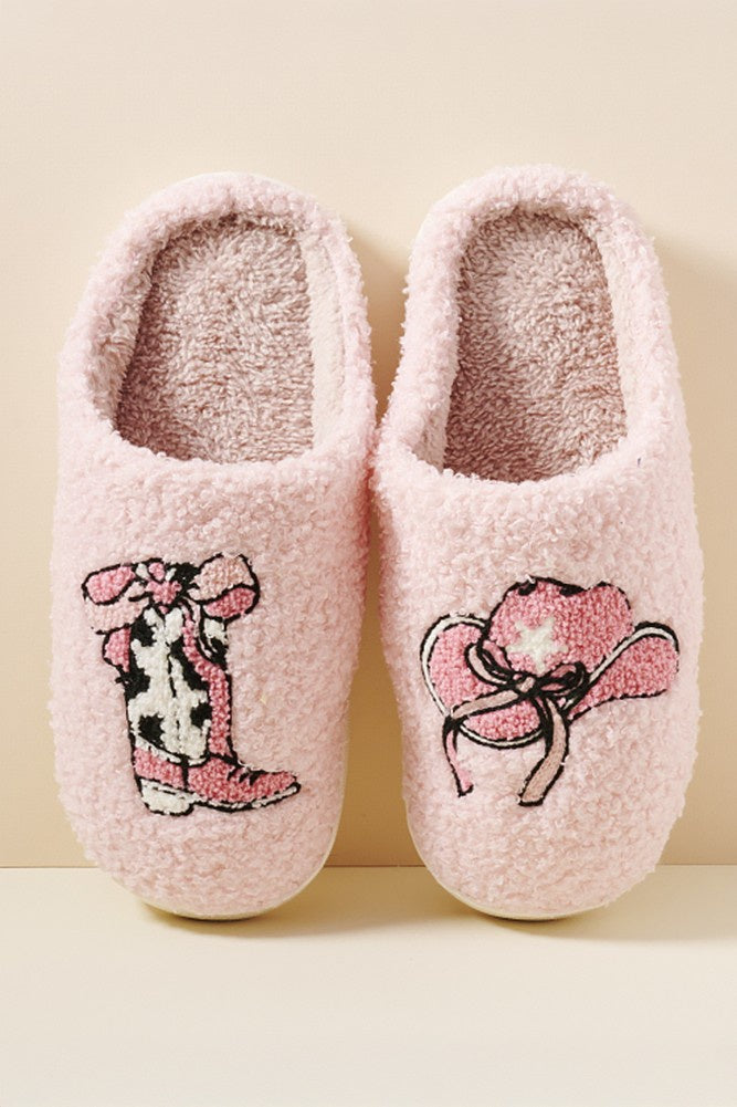 Cowgirl Slippers in Pink