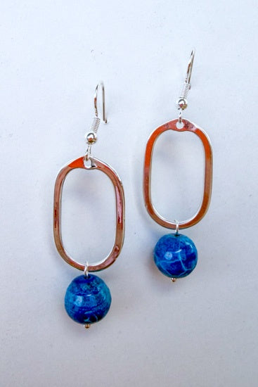 Mila Earrings Deep Blue Silver