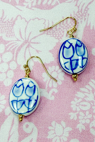 Blue Tulip Earring