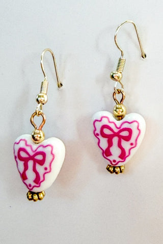 Pink Bow Earring