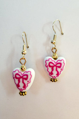 Pink Bow Earring