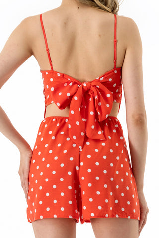 Polka Dot Sleeveless Romper