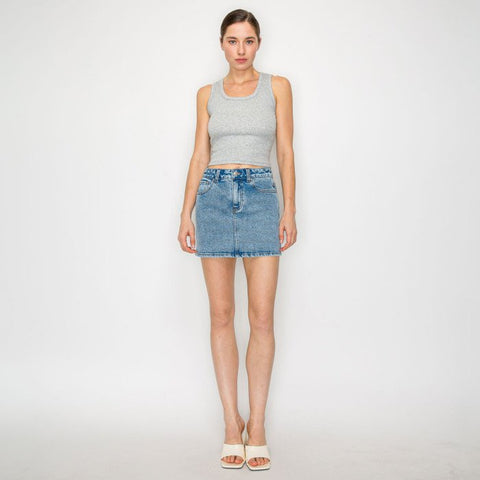 Clean Cut Denim Mini