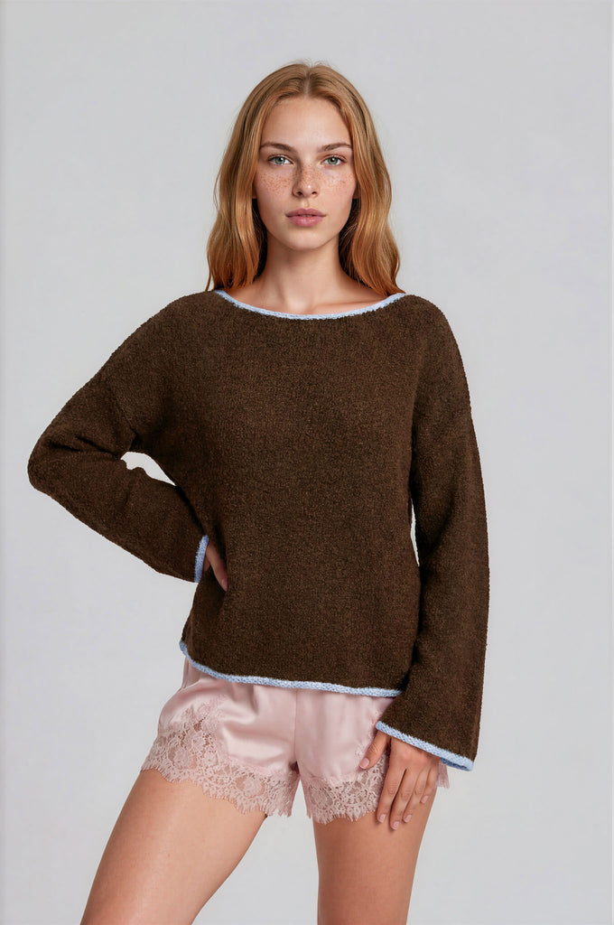Cozy Contrast Knit Top