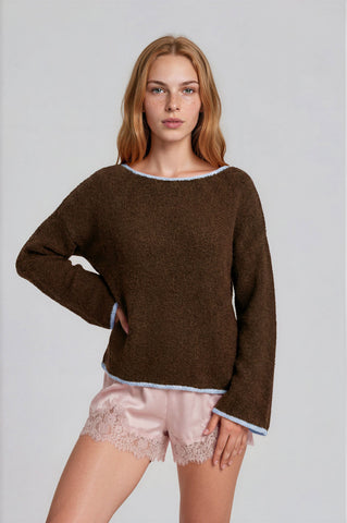 Cozy Contrast Knit Top