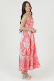 Coral Bloom Maxi Dress