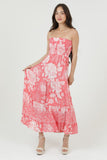 Coral Bloom Maxi Dress