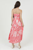 Coral Bloom Maxi Dress