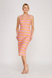Sorbet Stripe Midi Dress