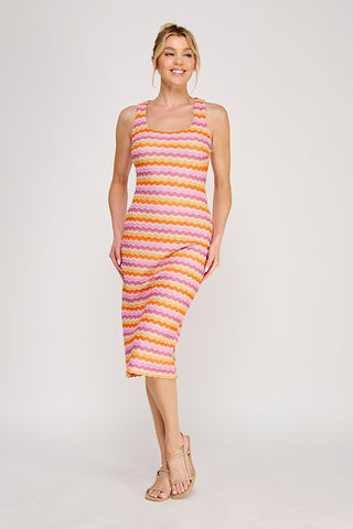 Sorbet Stripe Midi Dress