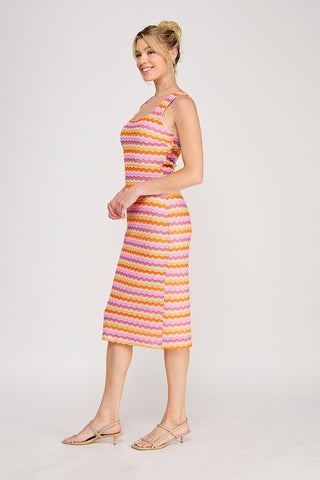 Sorbet Stripe Midi Dress