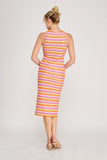 Sorbet Stripe Midi Dress