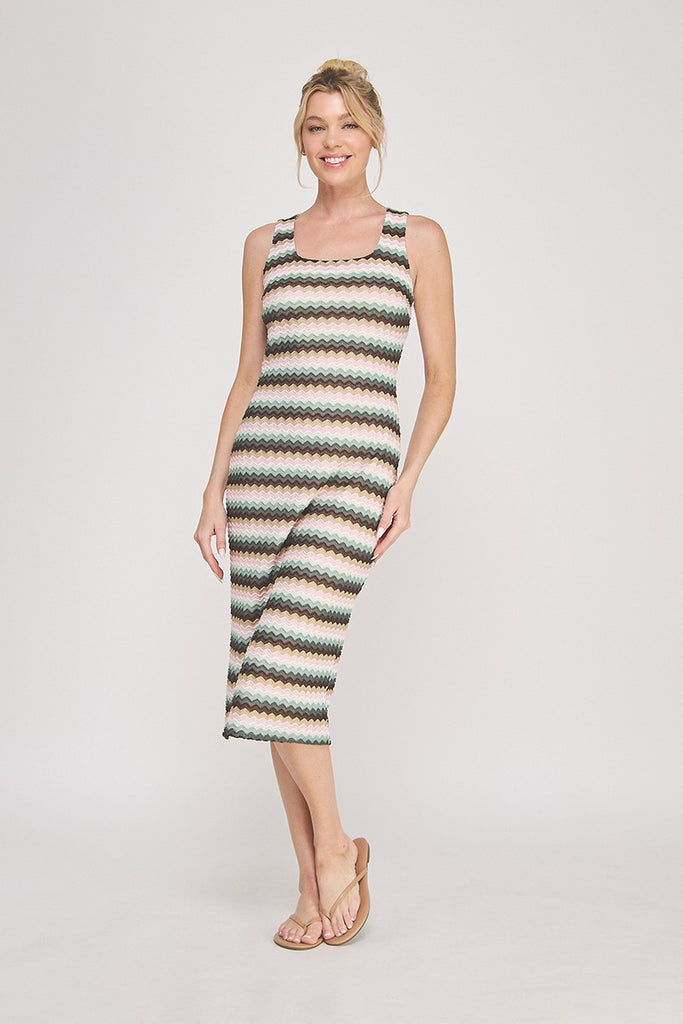 Sorbet Stripe Midi Dress