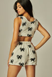 Cozy Classic Lounge Set in Bow Print