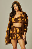 Cozy Classic Lounge Set in Brown Bear Print