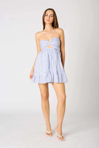 Today's The Day Romper in White/Blue