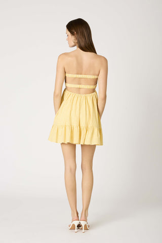 Taking Risks Romper in Yellow Gingham