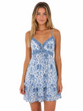 Blue Porcelain Lace Mini Dress