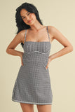 Girl On The Go Dress in Black Gingham