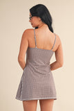 Girl On The Go Dress in Brown Gingham