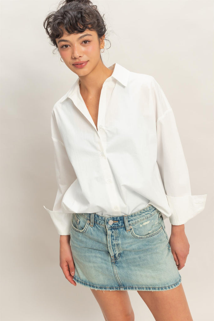 Soft Breeze Button-Down Top