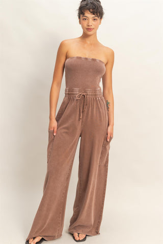 Sunset Stroll Strapless Jumpsuit