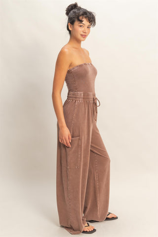 Sunset Stroll Strapless Jumpsuit
