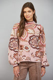 Vintage Vine Mock Neck Sweater