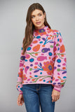 Doodle Bloom Mock Neck Sweater
