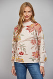 Tapestry Floral Mock Neck Sweater