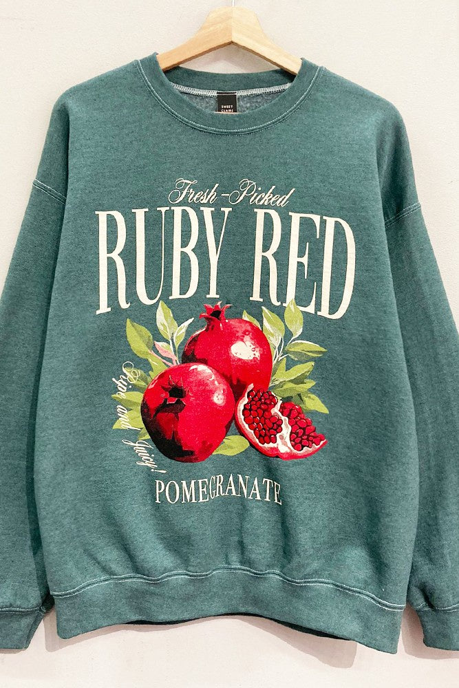 Ruby Red Graphic Sweatshirt