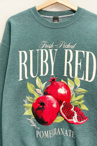 Ruby Red Graphic Sweatshirt