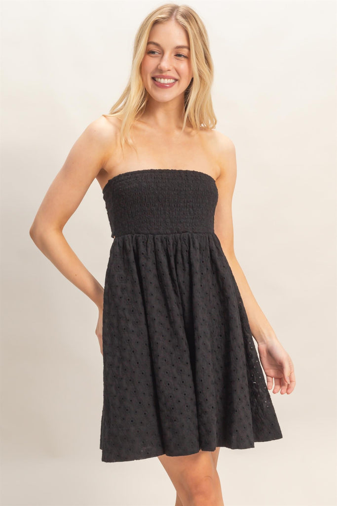 length of a mini dress Lexy Lace Trim Sequin Mini Dress